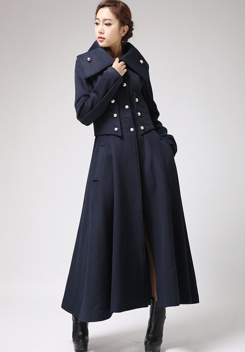 Military Coat Womens coats Cashmere Coat Long coat Dress