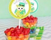 Lucky You Printable St. Patricks Day Tags - Cupake Toppers - Printable St. Patricks Day Tags, Shamrock Owl Tags Il_170x135