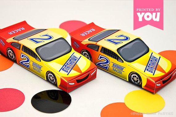 Stock Car Favor Box - DIY Printable PDF Race Car Treat Box // Birthday // Race Day // Racing Il_570xn