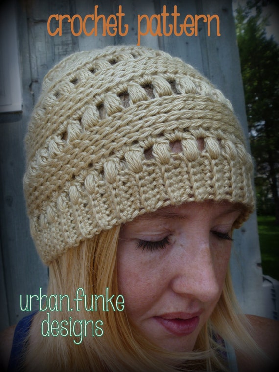 Download Crochet Pattern Slouchy Puff Beanie Slouchy Hat Fall Hat