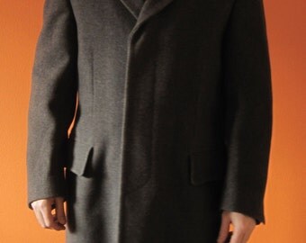 Custom Tailored Wool Overcoat Sz M