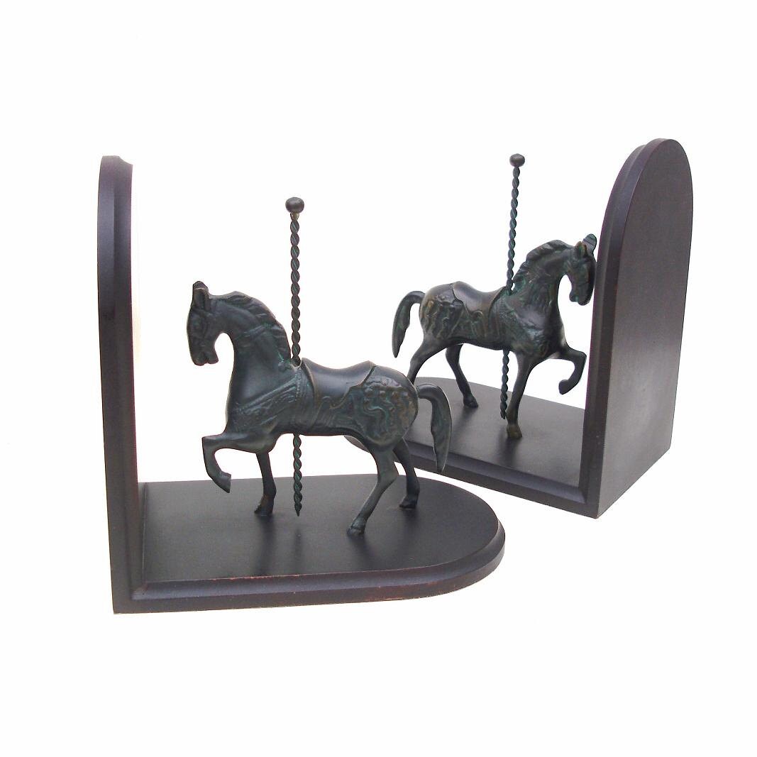 Vintage Horse Bookends Book Shelf Carousel Horses by WhimzyThyme