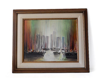 Mid Century Original Oil Painting by Ozz Franca