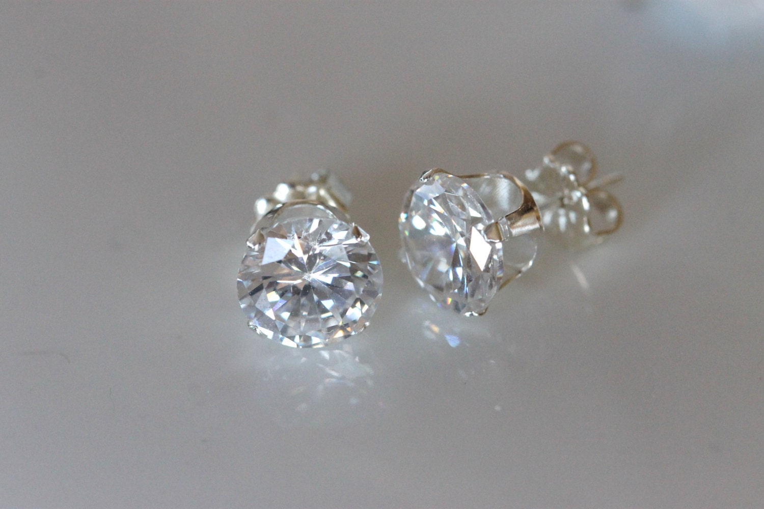 2 carat faux diamond large diamond cubic zirconia stud