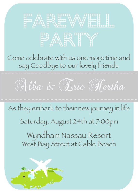 Items similar to Farewell Bon Voyage Party Invitations - Printable File ...