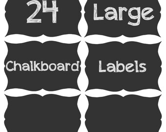 SALE!!! 24 Large Chalk Board Labels 5.5in x 3.75in on Adhesive Chalkboard Vinyl