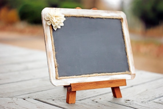 White Distressed Framed Shabby Chic Rustic Chalkboard - 7x10 Chalkboard - Chalkboard Photo Prop - Rustic Wedding by CountryBarnBabe