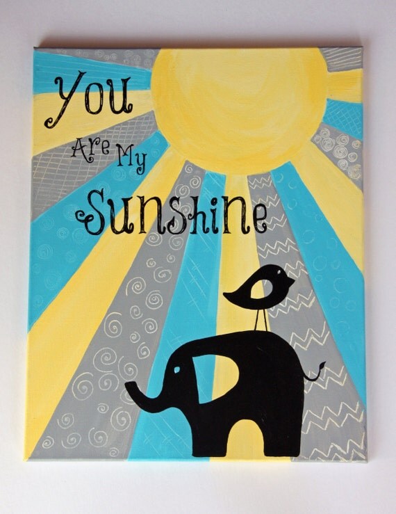 Items similar to You Are My Sunshine Original Children's Art