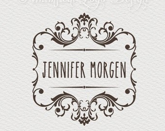 Premade Logo Design and Watermark Design, Frame logo Modern vintage Swirl Frame Border Logo - Boutique Logo - Watermark ready made logo