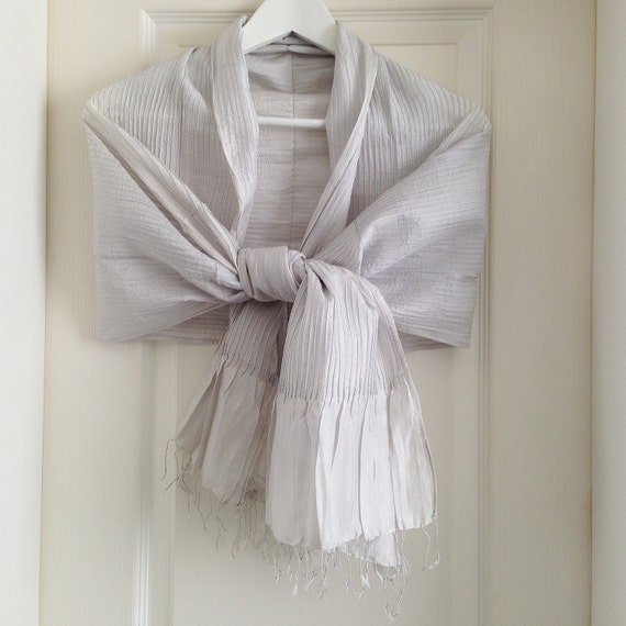 pleated satin shawl