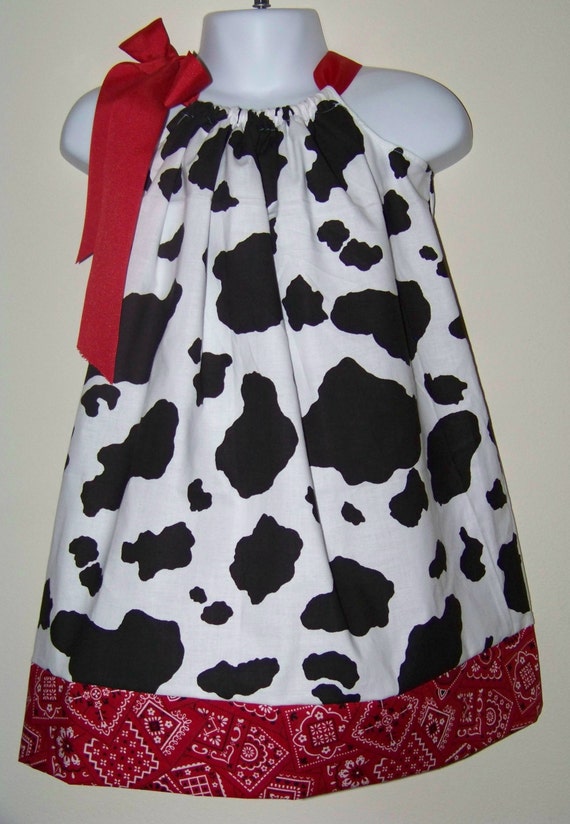 Cow & Red Bandana Pillowcase Dress / Cowgirl / Western / Rodeo
