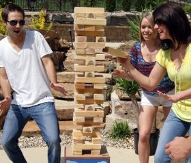 Backyard Block Party - Outdoor Game - HUGE version of the wood block game you play inside