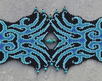 Blue Squid - Peyote Bracelet Pattern