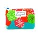 Echino Flap Turquoise Floral Change Coin Purse Wallet