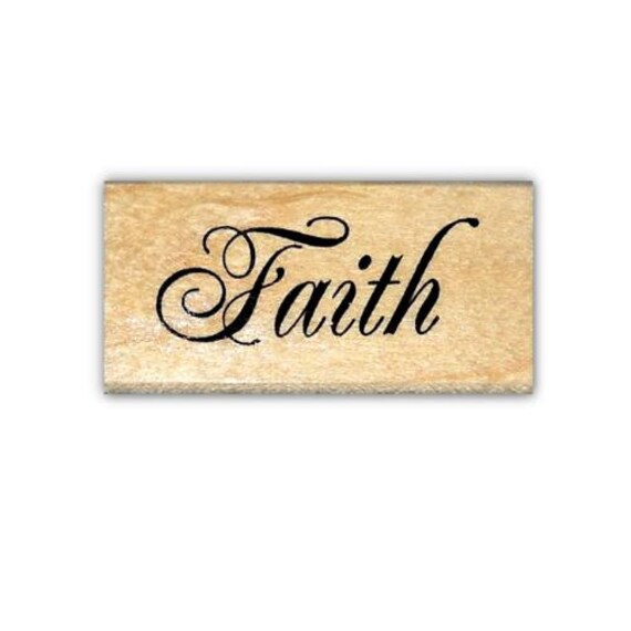 Faith mounted rubber stamp Christian bible journaling stamp
