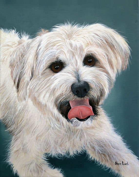 Items similar to 5x7 Custom Pet Portrait Pet Painting Your ...