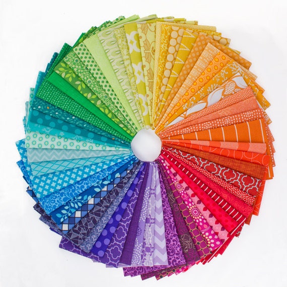 54 Color Wheel Fat Eighths Quilting Fabric Bundle by surlysheep