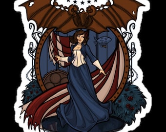 Individual Die Cut Elizabeth Nouveau sticker (Item 01-012)