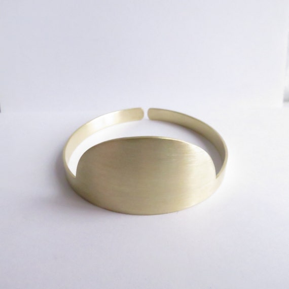 Minimalist Half Moon Gold Cuff Bracelet