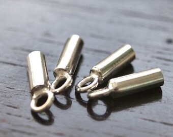 Cord End Bali Sterling Silver for 1 to 1.5mm Cord : 4 pc