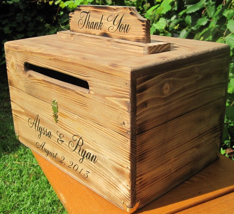 Large Rustic Card Box Keepsake Chest Cards by dlightfuldesigns