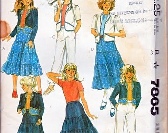 McCalls 7865 Girls Jacket Skirt Pants Perfect For 80s Parties Sewing ...