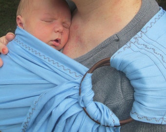 Ring Sling Baby Carrier - French Twill Cotton - 6 color choices - DVD included