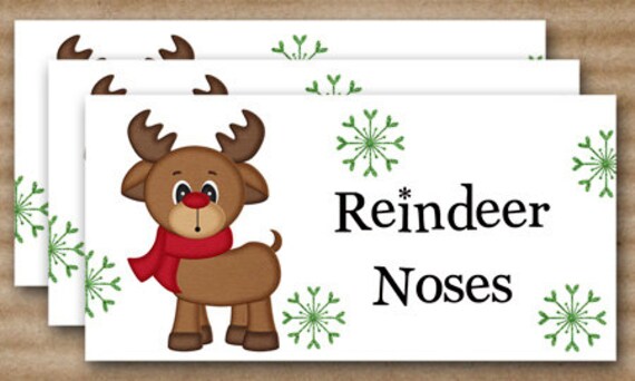 Items Similar To Christmas Treat Bag Topper Reindeer Noses INSTANT 
