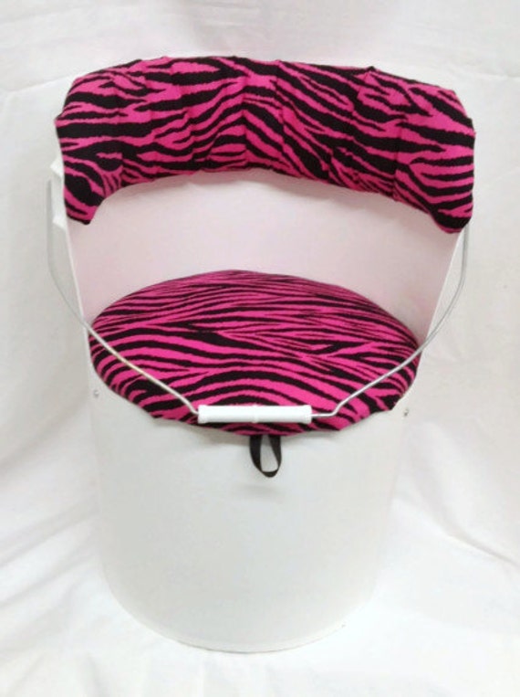5 Gallon Bucket Chair Pink Zebra by Bucket2Bucket on Etsy