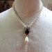 Vintage Marvella Pearl Necklace with Francy Drop Pendant Classy Design Wedding Jewelry