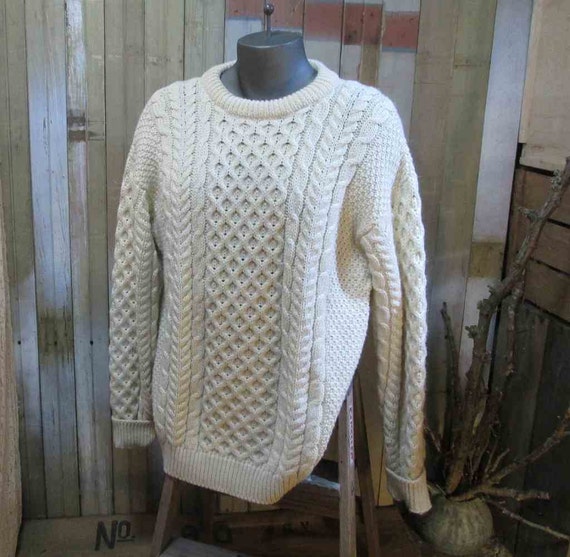 LL Bean Vintage Irish Wool Sweater Chunky by funkomavintage