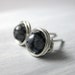 Snowflake Obsidian Stud Earrings 6mm Wire Wrapped Sterling Silver -- Simply Studs