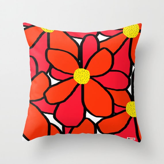 Flowers Decorative throw pillow cover Colorful pillow cover