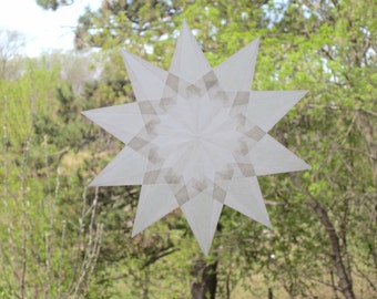 White 10-Pointed Window Star Sun Catcher