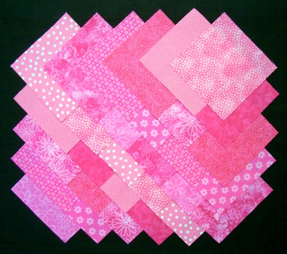 BRIGHT PINK 5 inch Quilt Fabric Quilting Squares B/43B
