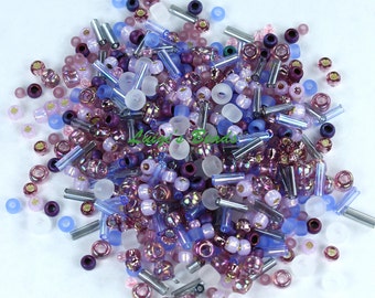 30g Toho Japanese Glass Seed Beads #3216 - Kimono- Lilac Mix