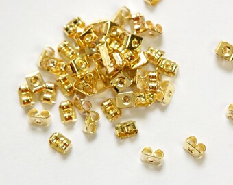 Gold Plated Earnuts Earring Backs (50) fnd023B
