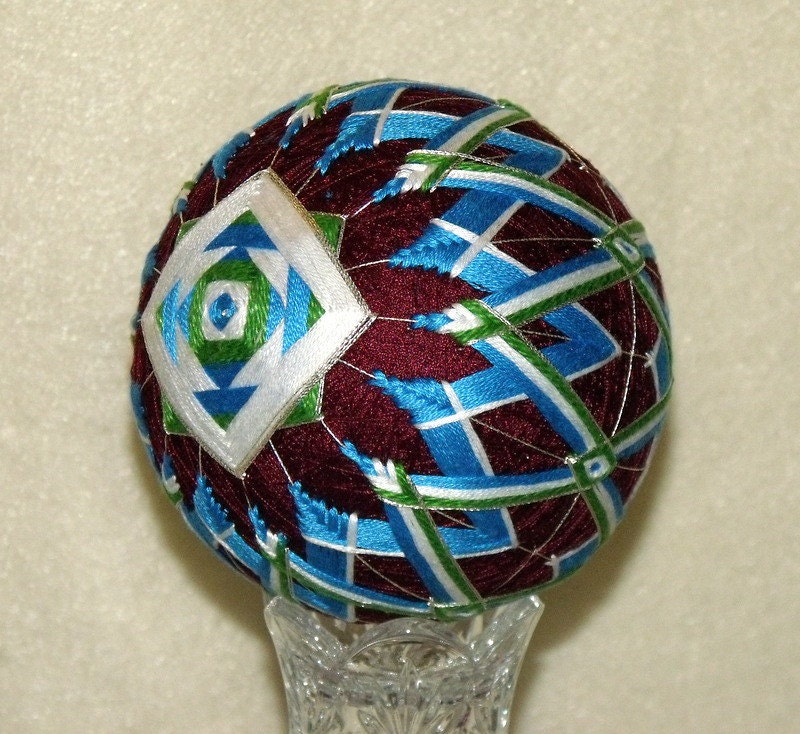 Large 6 Diameter Decorative Japanese Temari Ball with