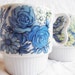 Vintage Porcelain Mugs - Japan - Blue Roses