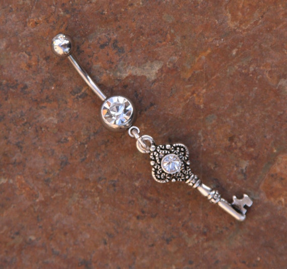 Blingin Ornate Key DeSIGNeR Belly Button Ring Simple Cute