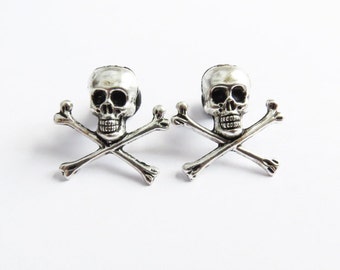 4g 2g (5mm-6mm) / Skull and Crossbones / Plugs Gauges Stretchers Earrings / Stretched Gauged Ears