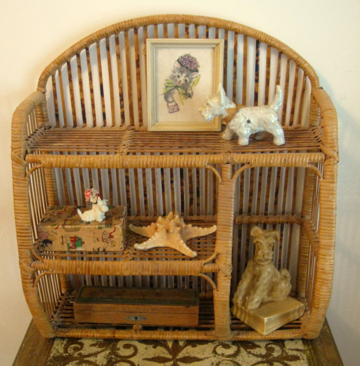 Vintage Bamboo Wall Shelf by Somethingcharming on Etsy