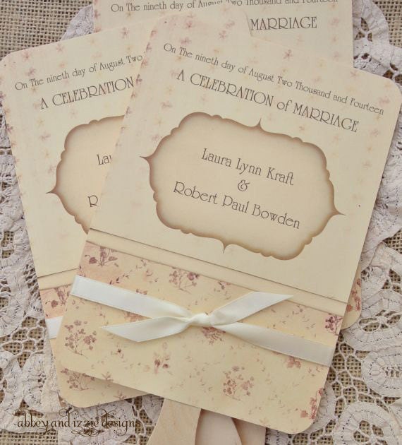 Vintage Wedding Fans | Personalized Wedding Fans | Hand Fan Il_570xn
