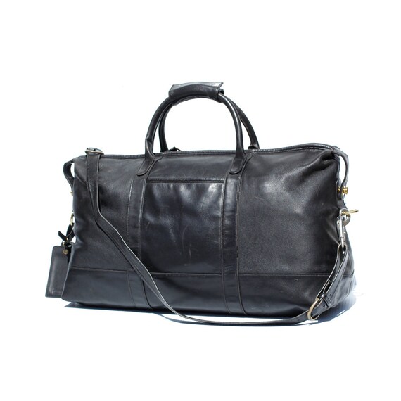 Coach Black Leather Weekend Travel Bag