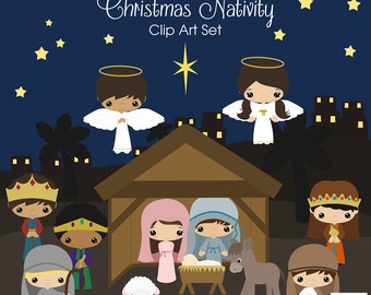 Nativity clip art | Etsy