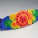 Large Rainbow Barrette in Polymer Clay Filigree