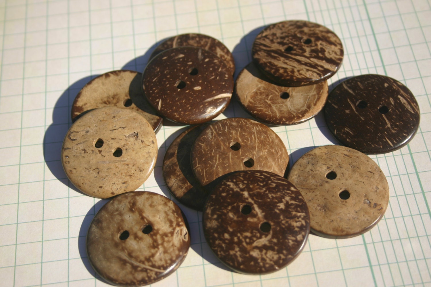 Large Wood Buttons Round Sewing Button 1 1/2 Wide