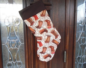 Cowboy boots Christmas stocking