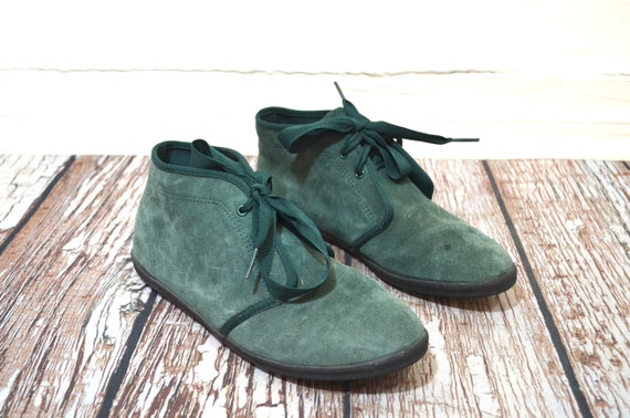 Vintage Keds Shoes Green Ankle Boot Emerald Green Shoes
