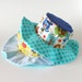 Reversible baby sun hat, photo prop, baby shower gift with giraffes and bears